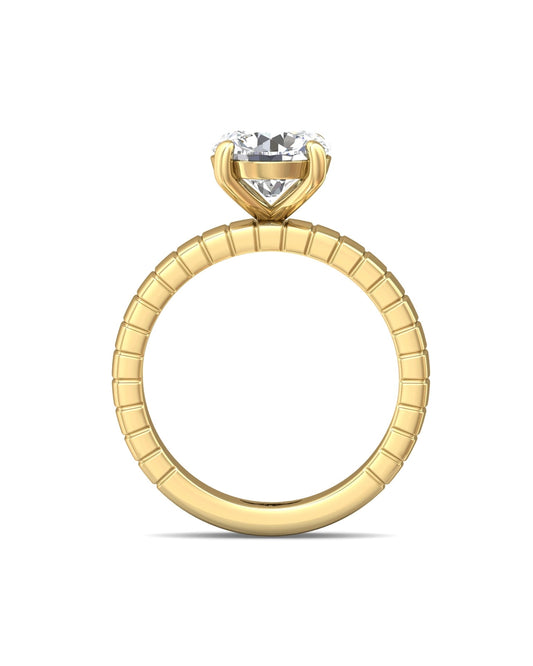 Diamond Band Solitaire 2ct Center & Hidden Halo