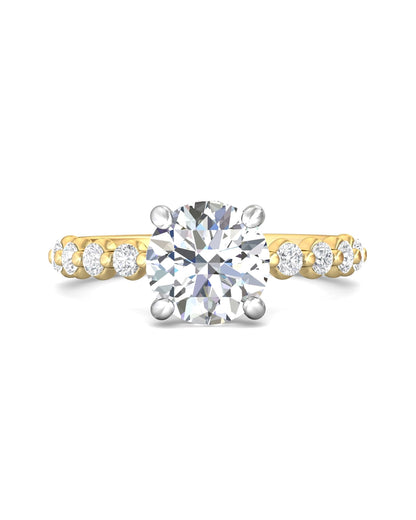 Diamond Band Solitaire 2ct Center & Hidden Halo