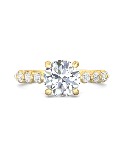 Diamond Band Solitaire 2ct Center & Hidden Halo