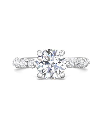 Diamond Band Solitaire 2ct Center & Hidden Halo