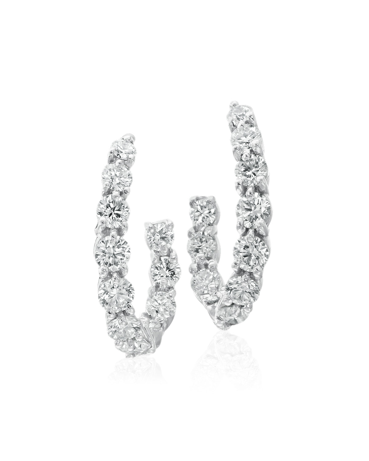 Diamond New Moon Earrings