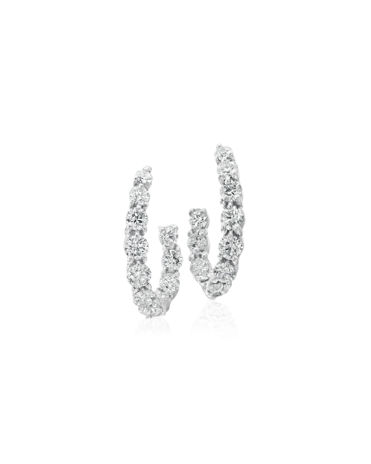 Diamond New Moon Earrings