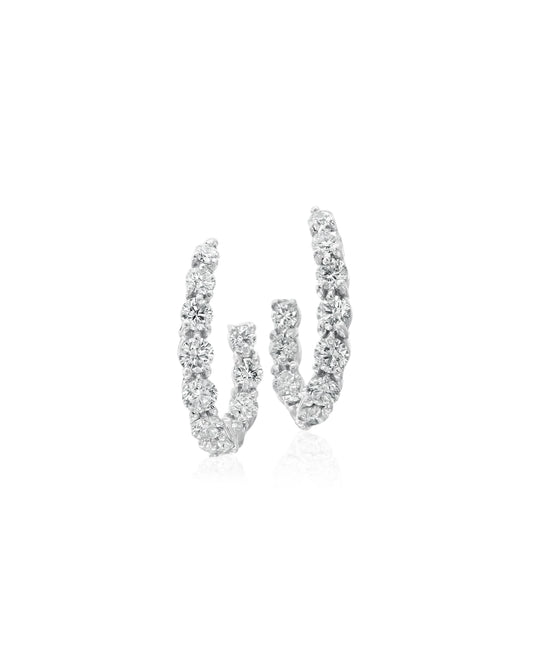 Diamond New Moon Earrings