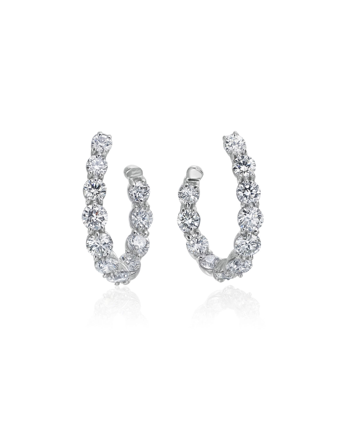 Diamond New Moon Earrings