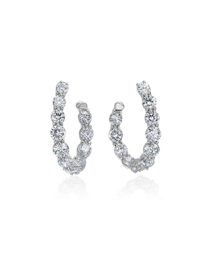 Diamond New Moon Earrings