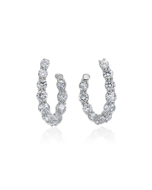 Diamond New Moon Earrings
