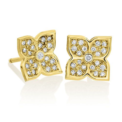 Gumuchian G. Boutique 18k Yellow Gold Diamond Lotus Earrings ...
