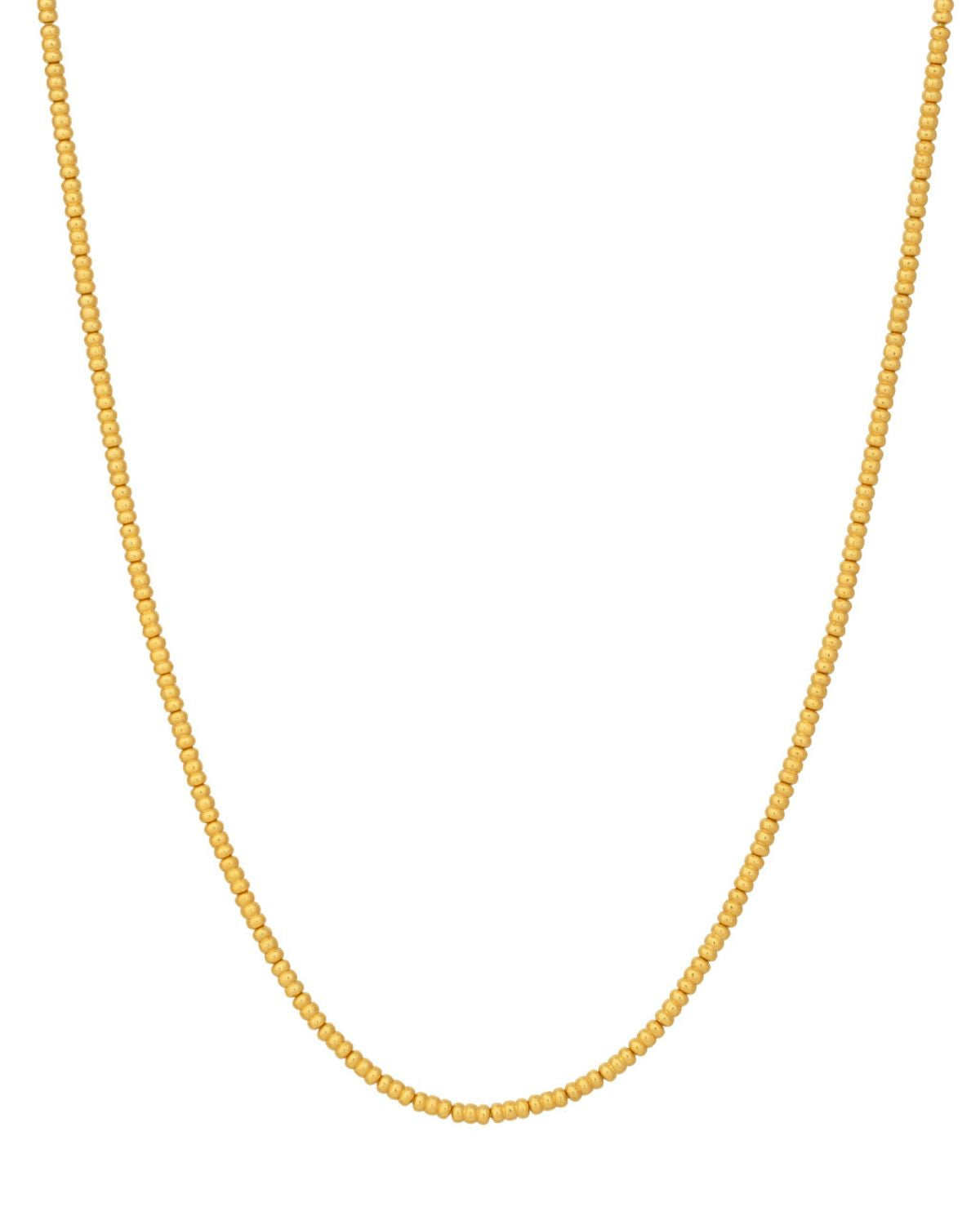 Vertigo 24K Gold Beaded Necklace, Ridged Tubes