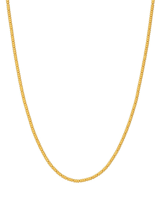 Vertigo 24K Gold Beaded Necklace, Ridged Tubes