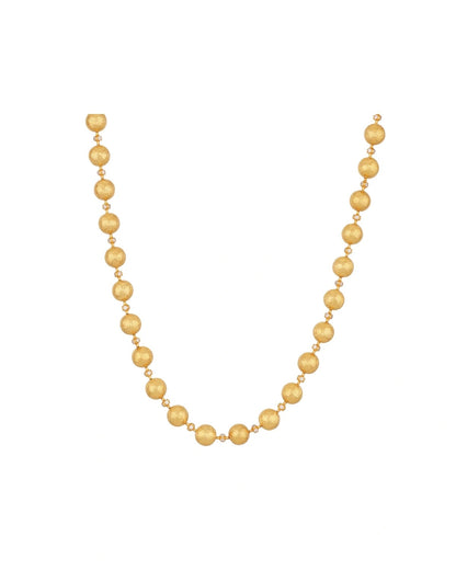 Spell 24K Gold Diamond Statement Beaded Necklace, Hand-Hammered 10mm Balls & Pavé Diamond Links