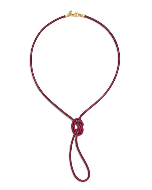 18K Crimson Leather Cord