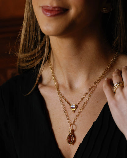 18K Temple Classic Single Station Necklace