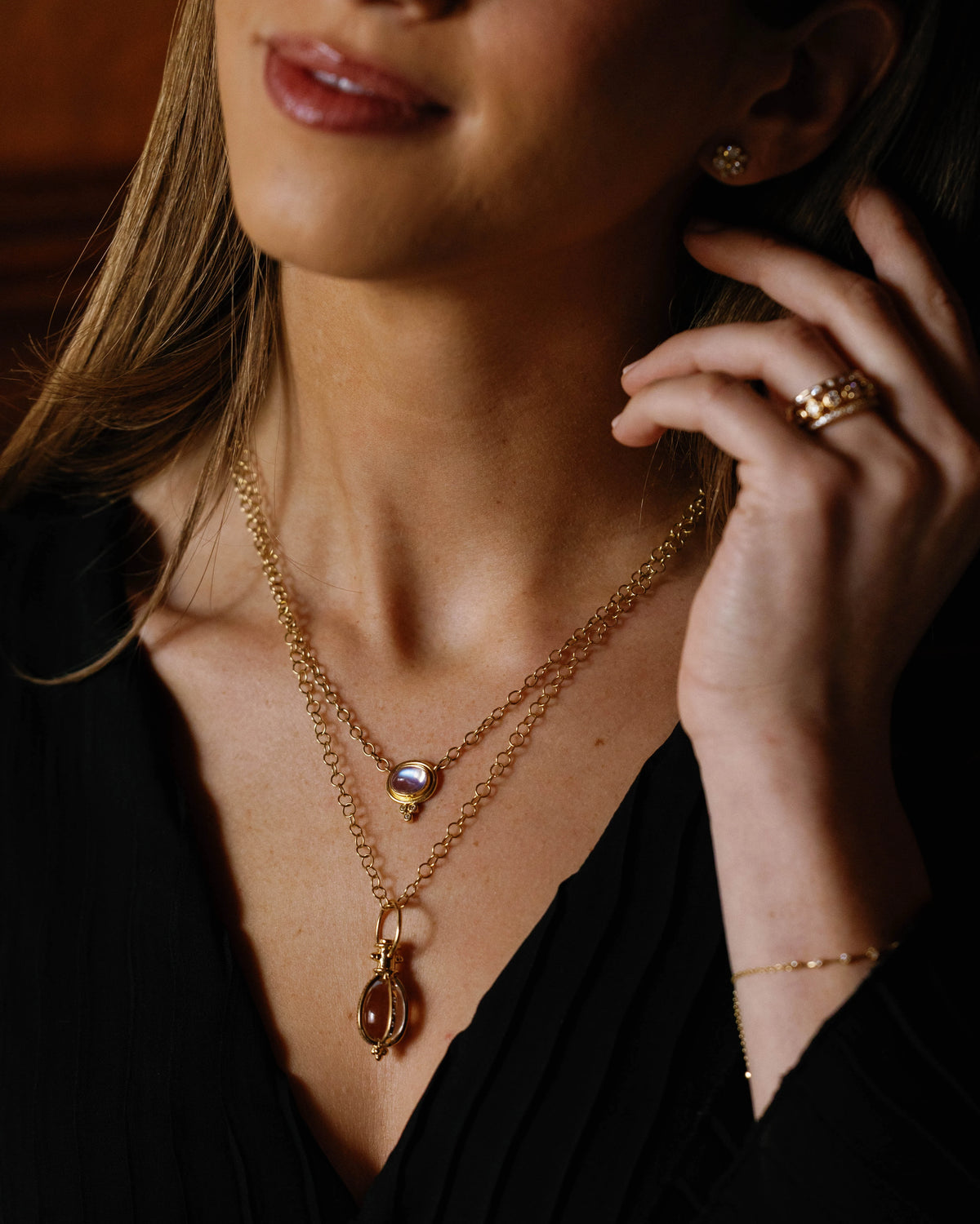 18K Temple Classic Single Station Necklace