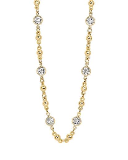 Rosary Diamond Yard Gold Necklace