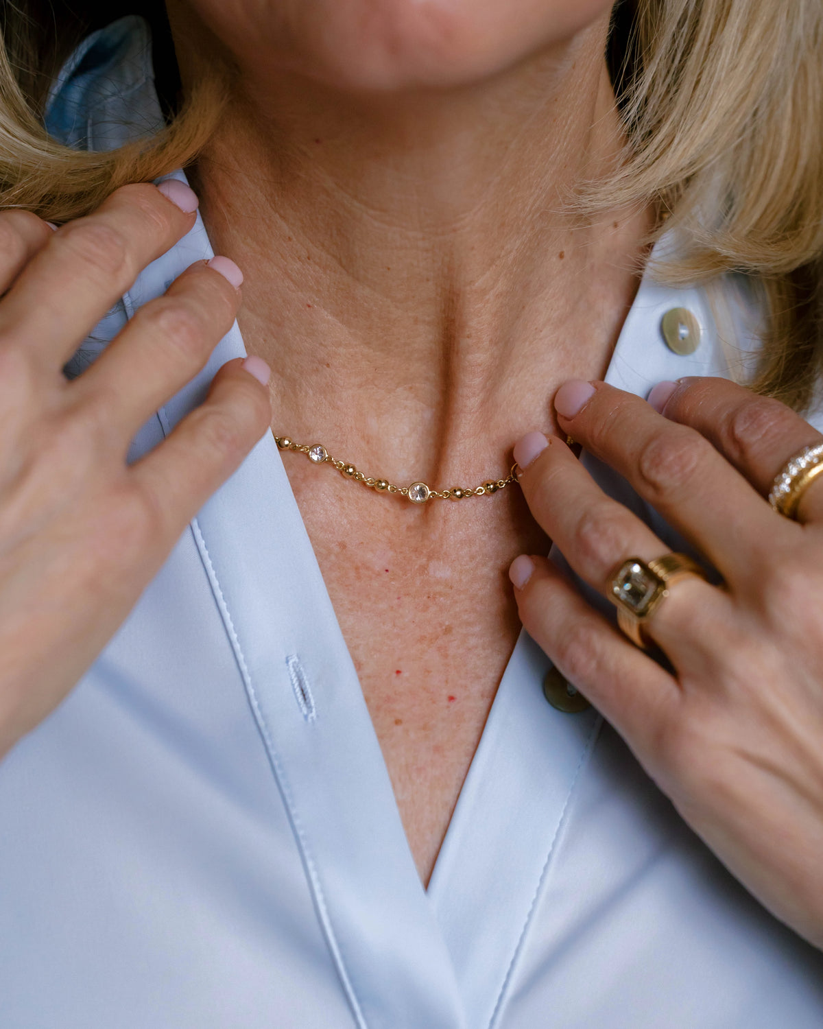 Rosary Diamond Yard Gold Necklace
