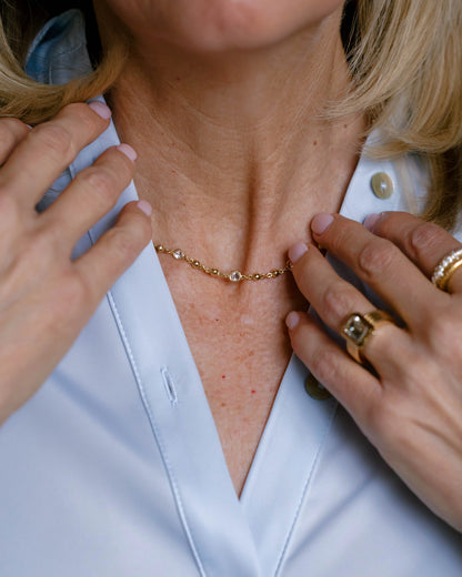Rosary Diamond Yard Gold Necklace