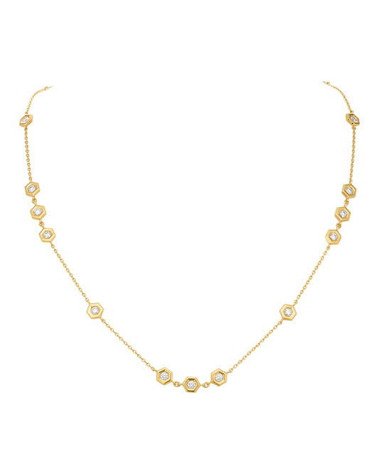 Diamond Multi Mini B Station Necklace