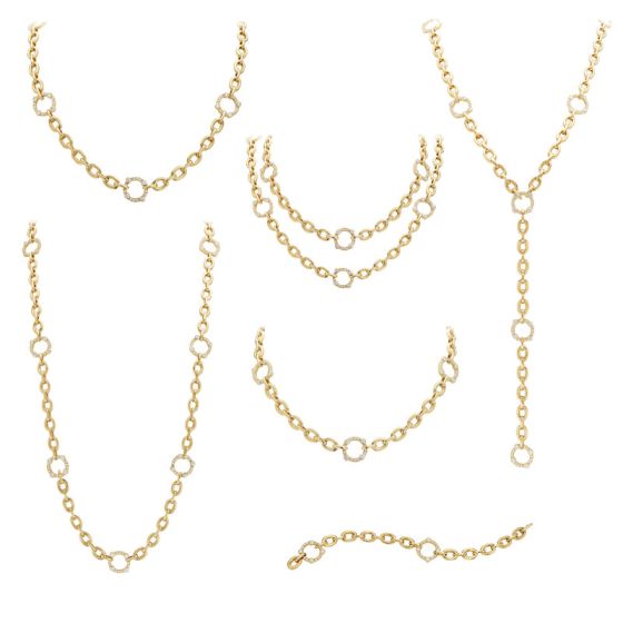 Gumuchian Carousel Convertible 18k Yellow Gold Diamond Necklace ...