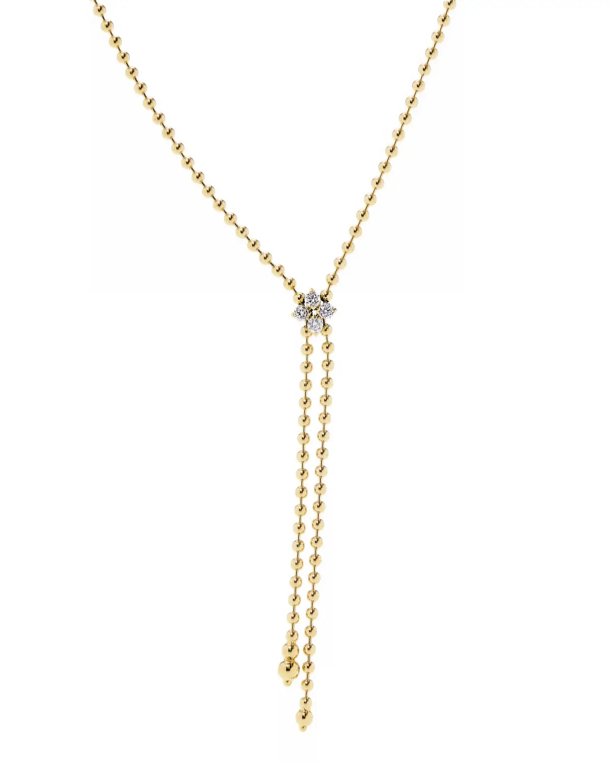 Love In Verona Diamond Flower Zipper Necklace