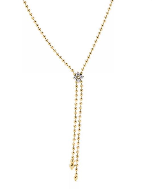 Love In Verona Diamond Flower Zipper Necklace