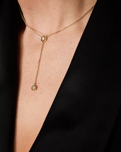 Diamond Mini B Y Necklace