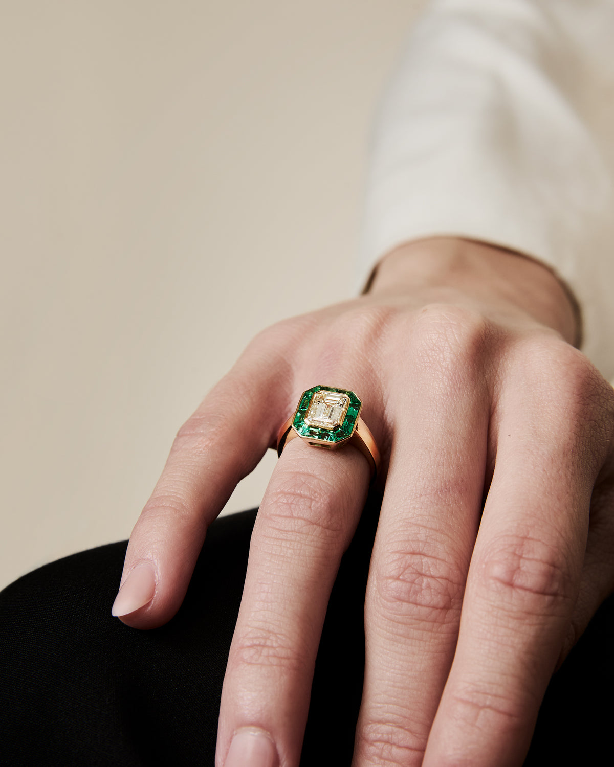 Maria, Diamond And Emerald Ring