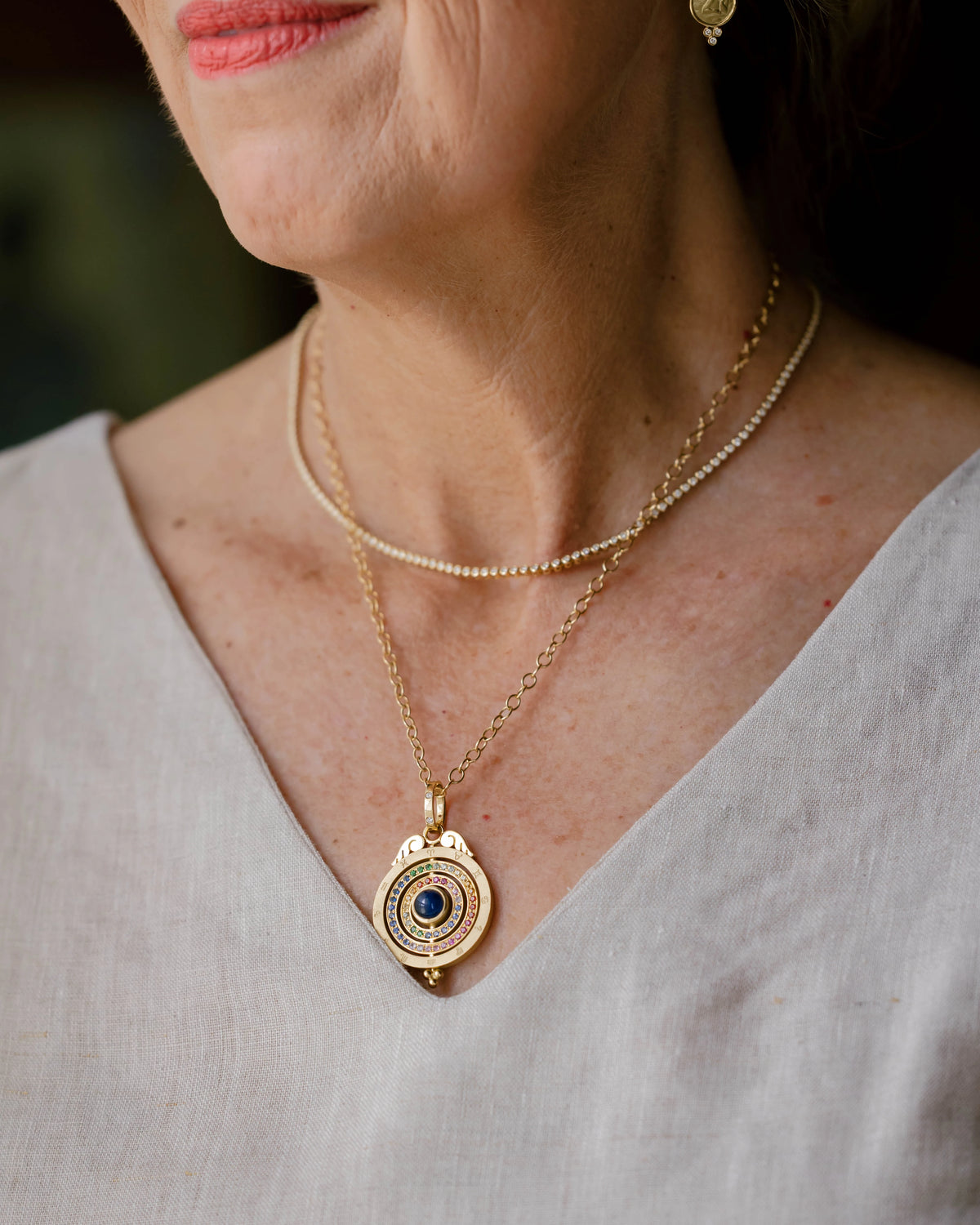 18K Triple Orbit Pendant