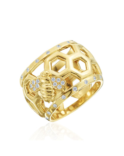 Diamond B Dome Ring With Diamond B