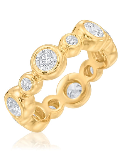 18ky Gold & Diamond Bezel Set Moonlight Eternity Band