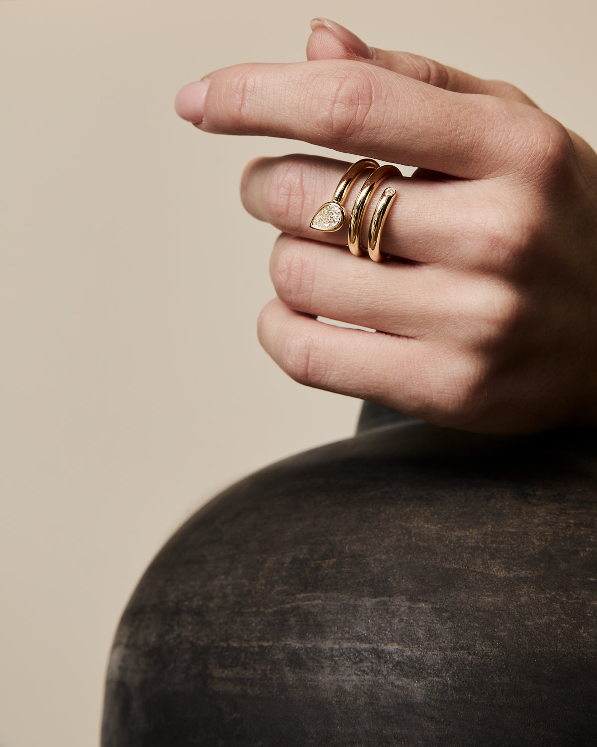 Diamond Phoebe Moonlight Triple Bypass Ring