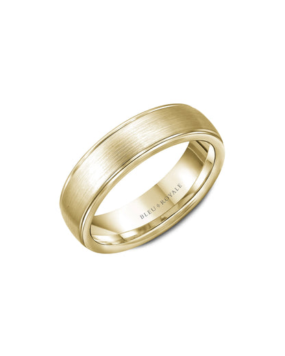 6.5mm Ridged Band, Satin & Highpolish Finish