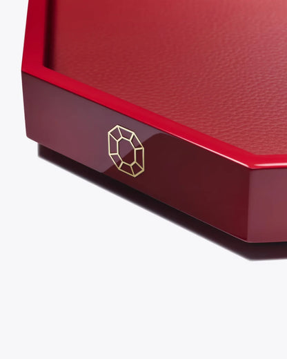 Octogone Red Lacquer Tray