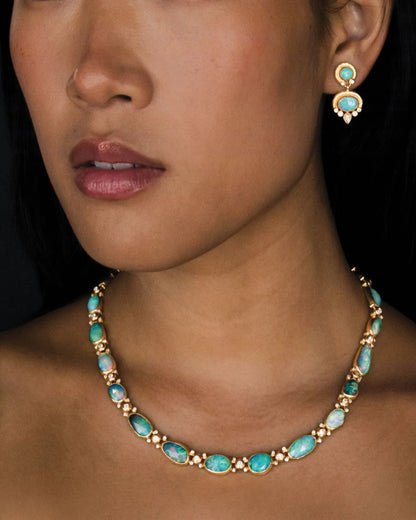 Ethiopian Opal and Diamond Necklace