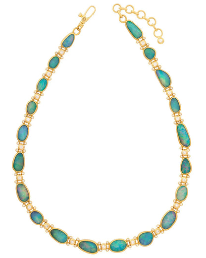 Ethiopian Opal and Diamond Necklace