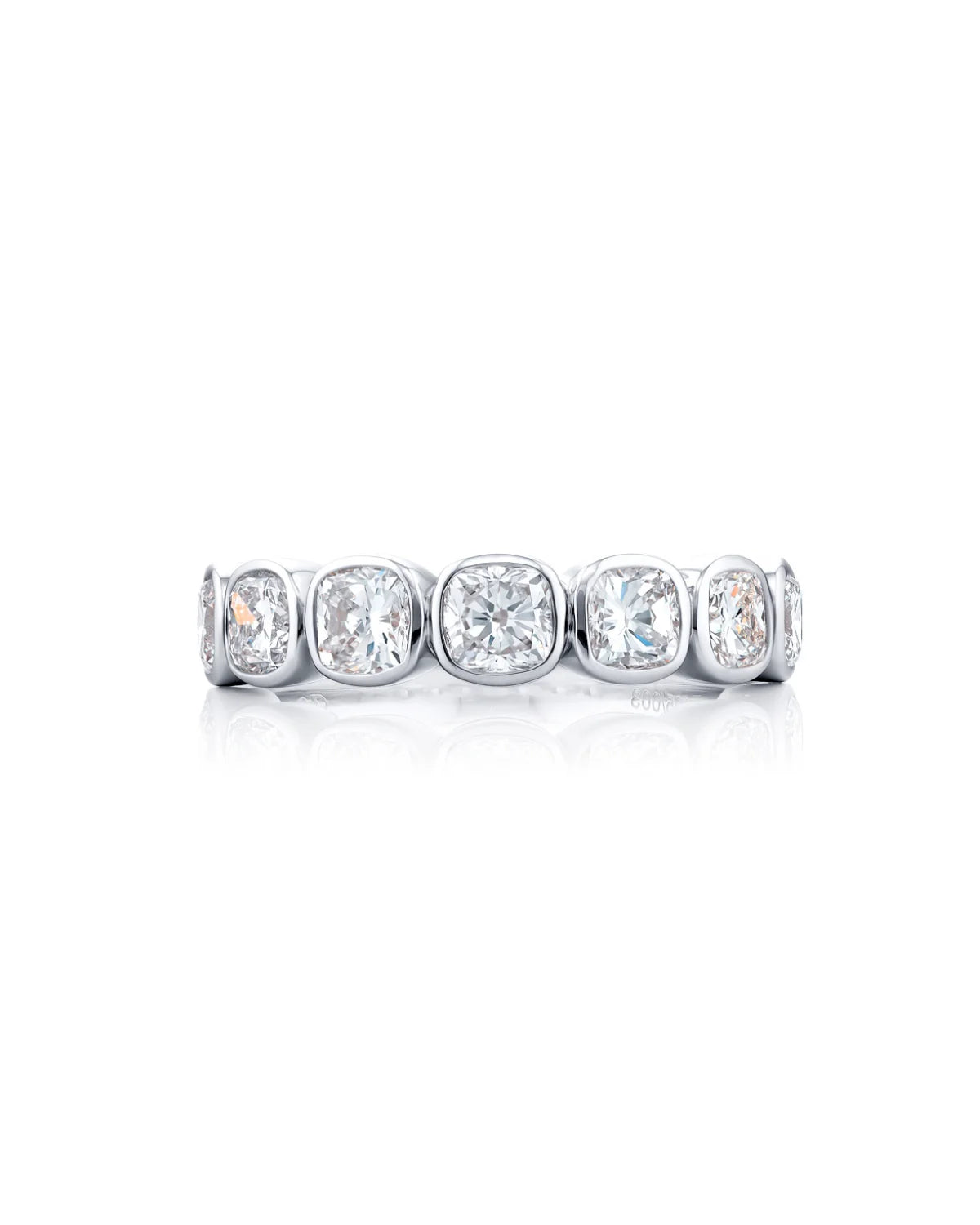 Cushion Cut Diamond Bezel Band, 2.10 ctw