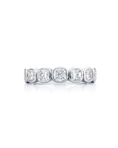 Cushion Cut Diamond Bezel Band, 2.10 ctw