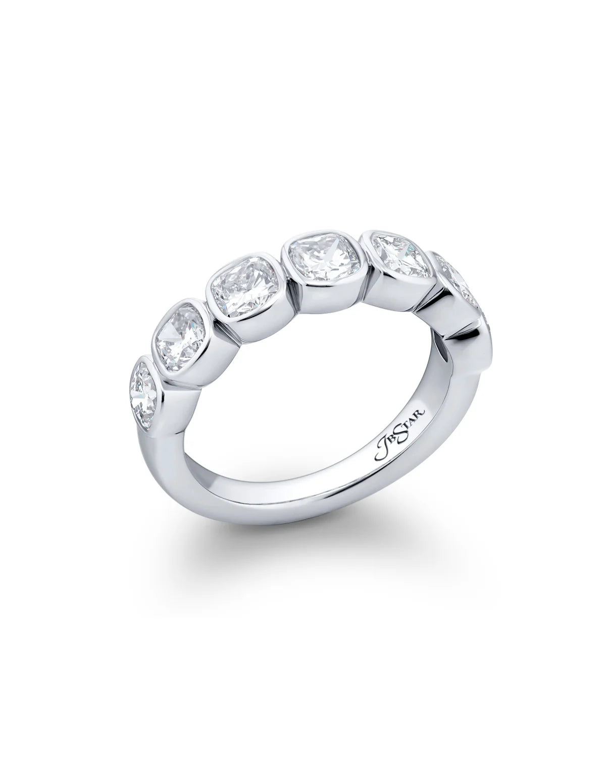 Cushion Cut Diamond Bezel Band, 2.10 ctw