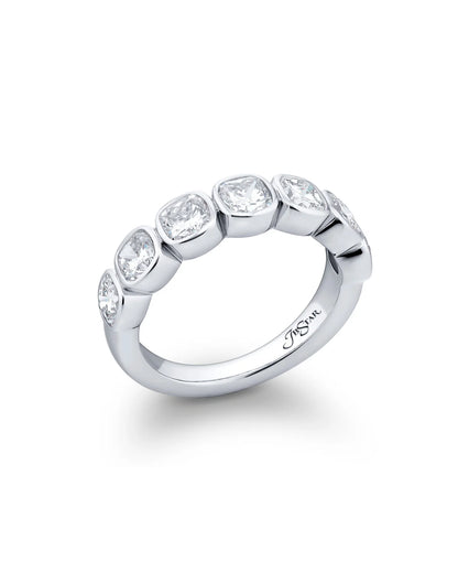 Cushion Cut Diamond Bezel Band, 2.10 ctw