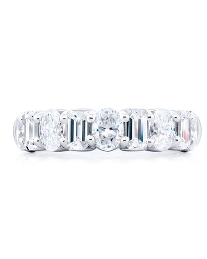 Oval and Emerald Cut Diamond Band