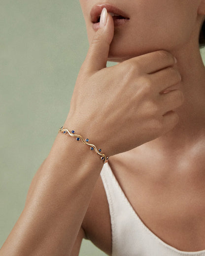 Sapphire Riva Wavy Bangle