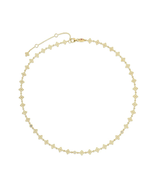 Princess Flower Chain Necklace, 17"