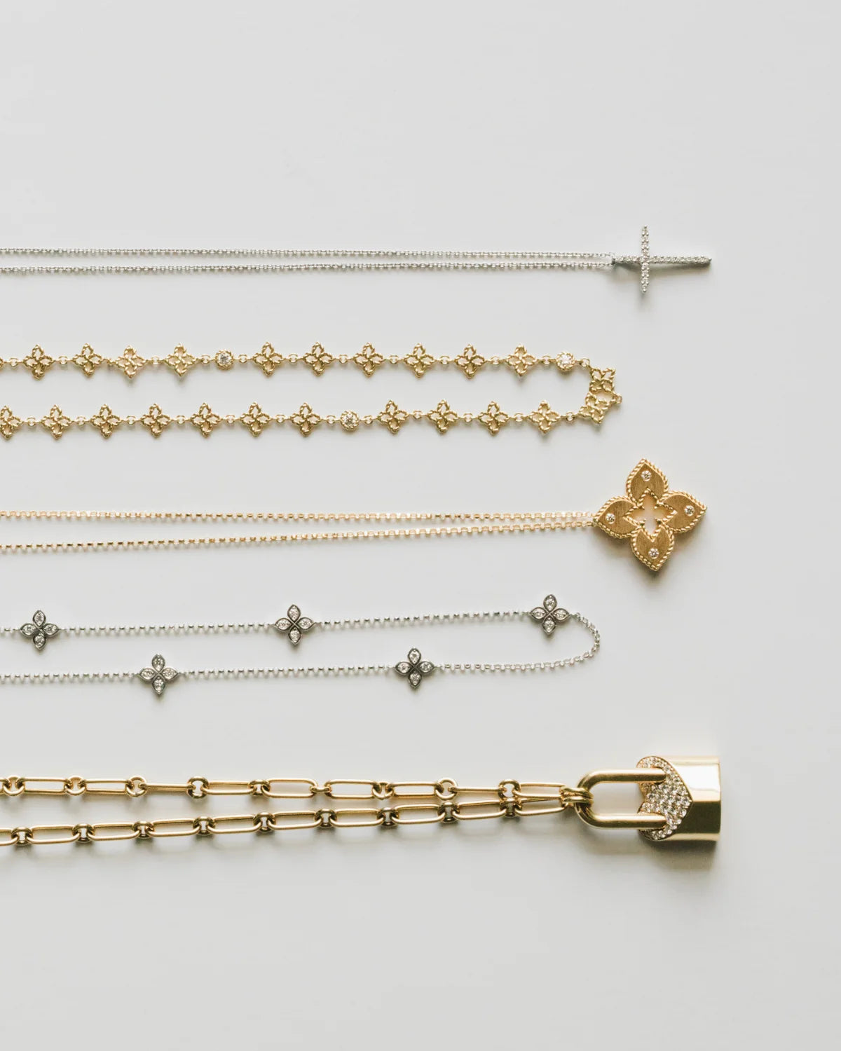 Princess Flower Chain Necklace, 17"