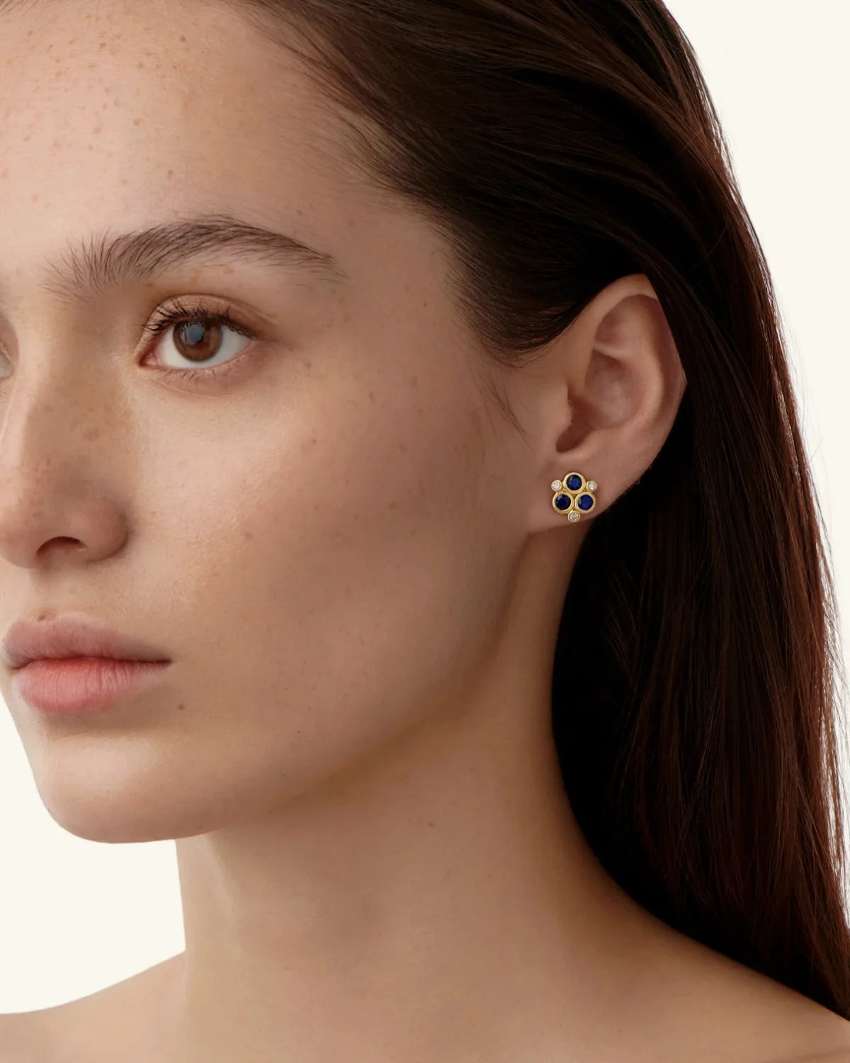 Blue Sapphire Trio Earrings