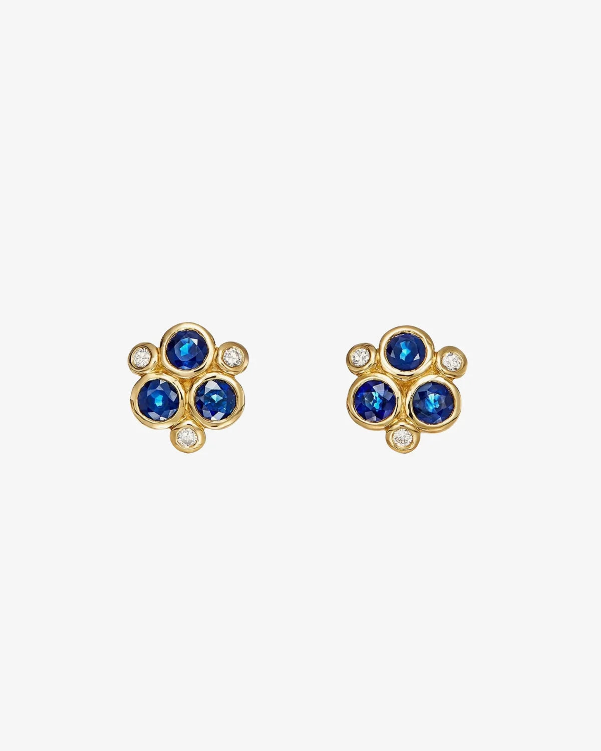 Blue Sapphire Trio Earrings