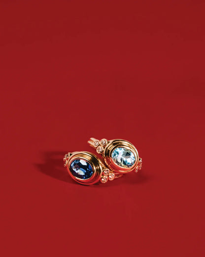 Aquamarine Classic Temple Ring