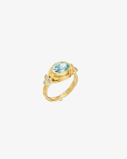 Aquamarine Classic Temple Ring