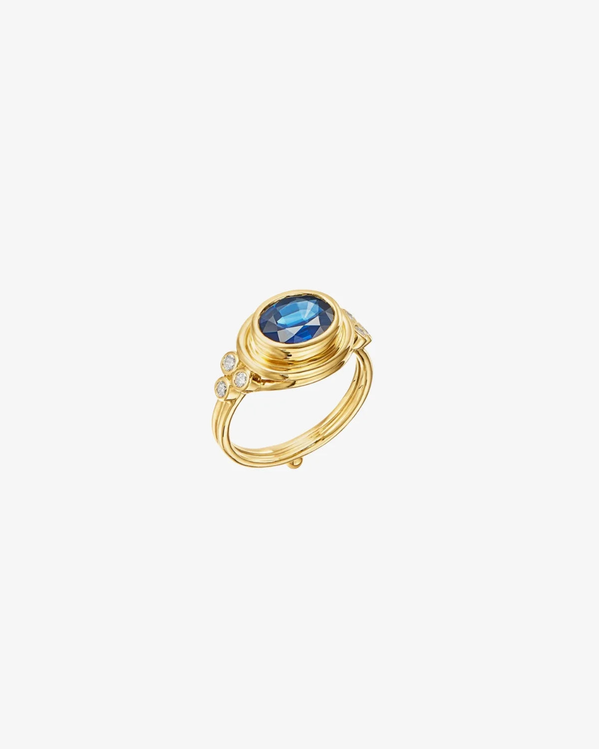 Blue Sapphire Classic Temple Ring