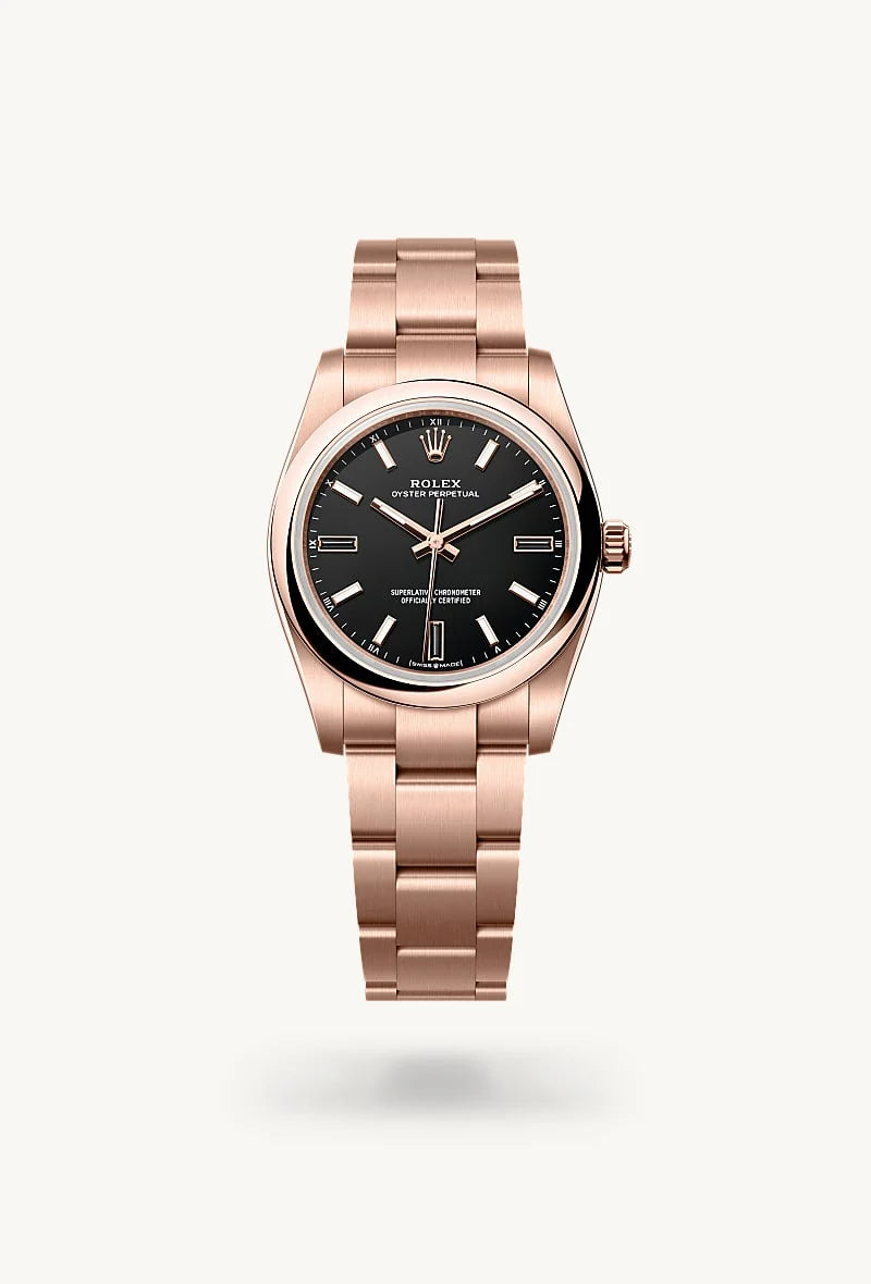 Rolex Oyster Perpetual in 18 kt Everose gold, M124205-0001 - Blakemans Jewelry
