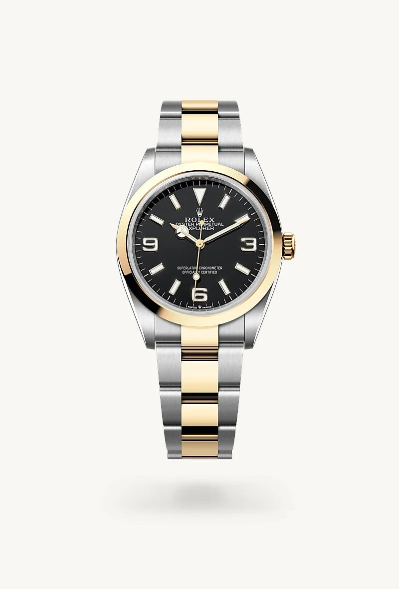 Rolex Explorer in Yellow Rolesor - combination of Oystersteel and yellow gold, M124273-0001 - Blakemans Jewelry