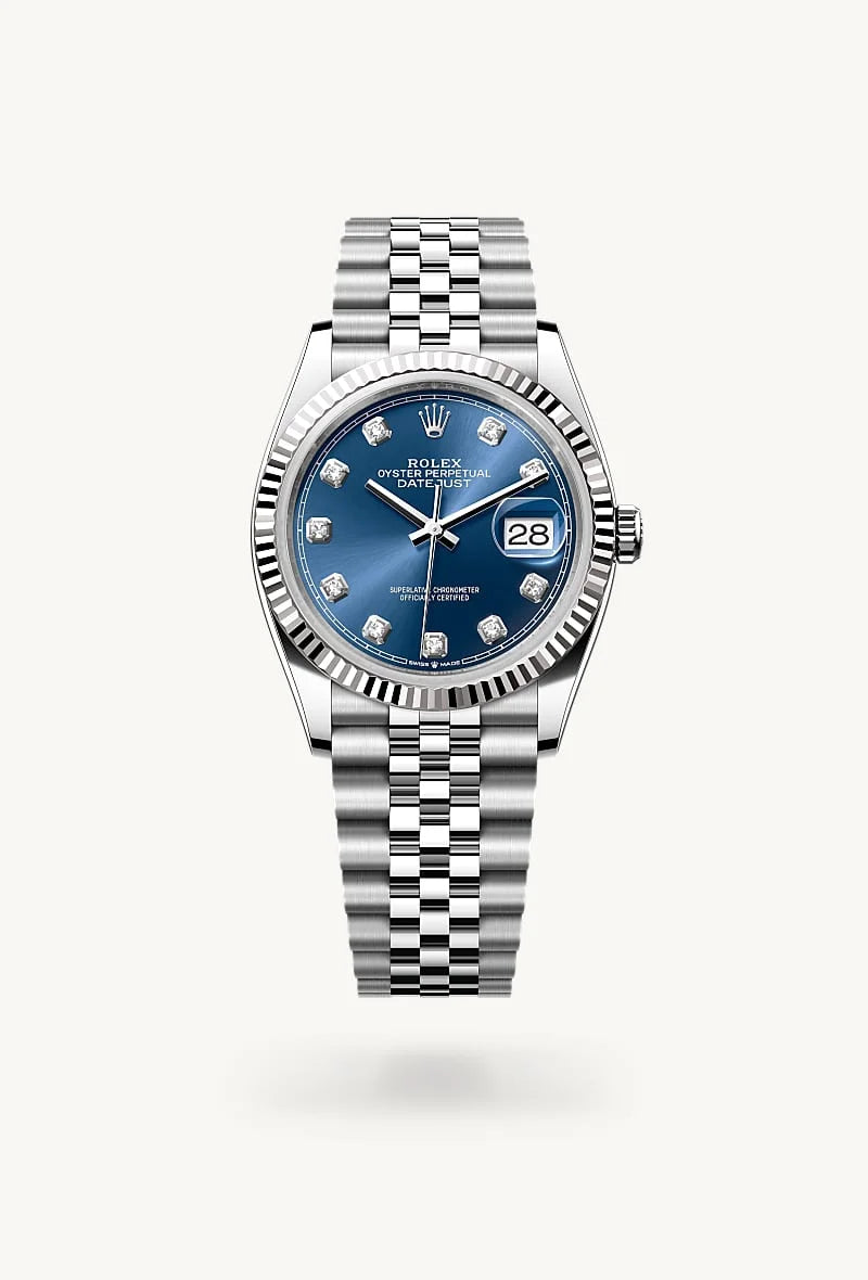 Rolex Datejust in White Rolesor - combination of Oystersteel and white gold, M126234-0037 - Blakemans Jewelry